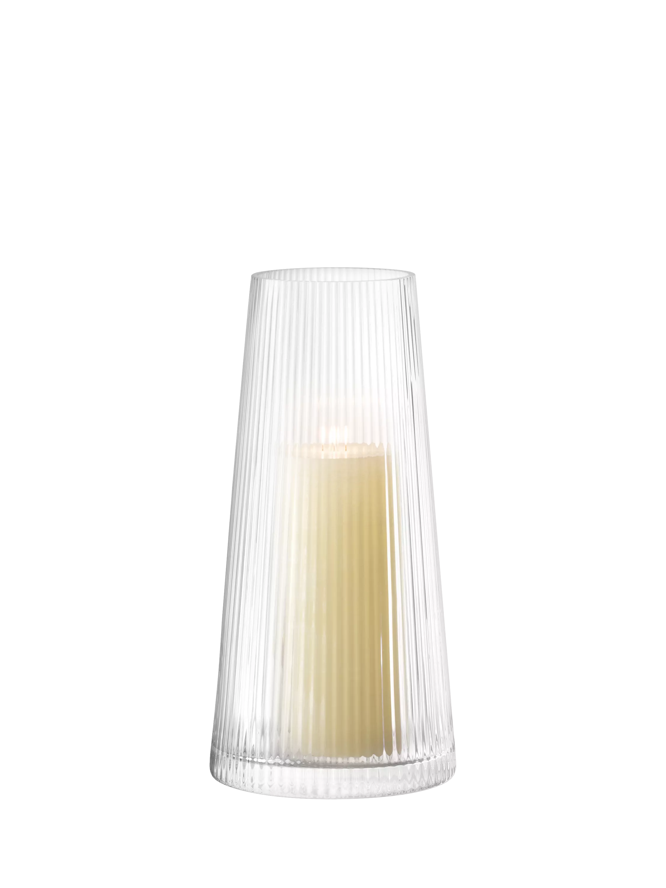 LSA International Beacon ribbed glass candle holder and vase H30cm - British product