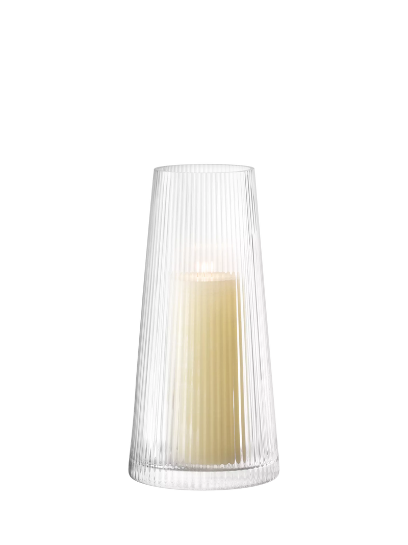 LSA International Beacon ribbed glass candle holder and vase H30cm - British product