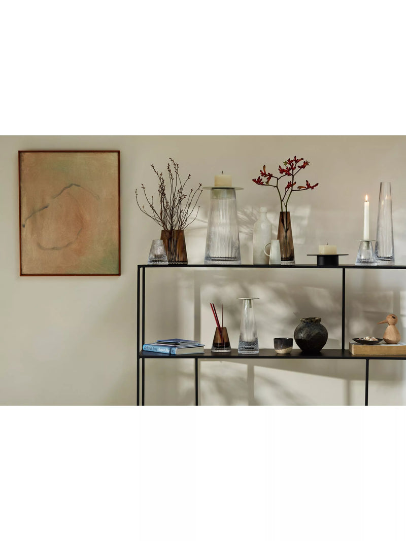 LSA International Beacon ribbed glass candle holder and vase H30cm - British product