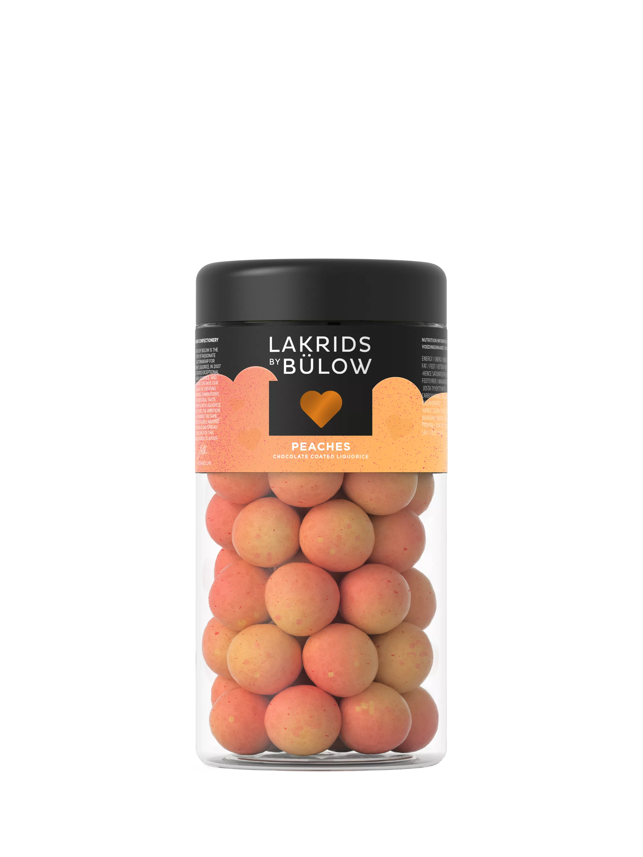 LAKRIDS BY BÜLOW chocolate coated liquorice Peaches 270g, UK version