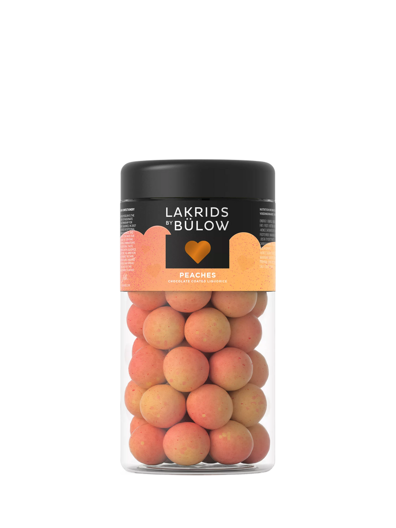LAKRIDS BY BÜLOW chocolate coated liquorice Peaches 270g, UK version