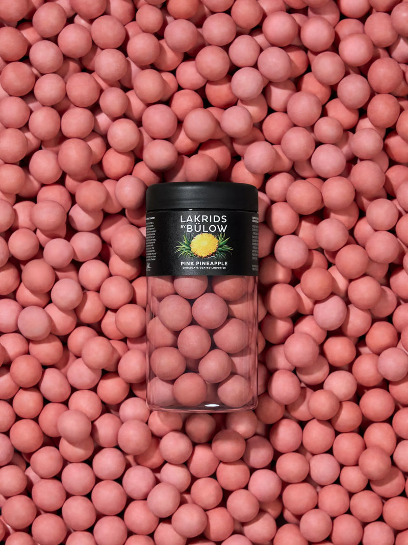 Lakrids by Bülow Pink Pineapple chocolate liquorice 270g, imported from the UK