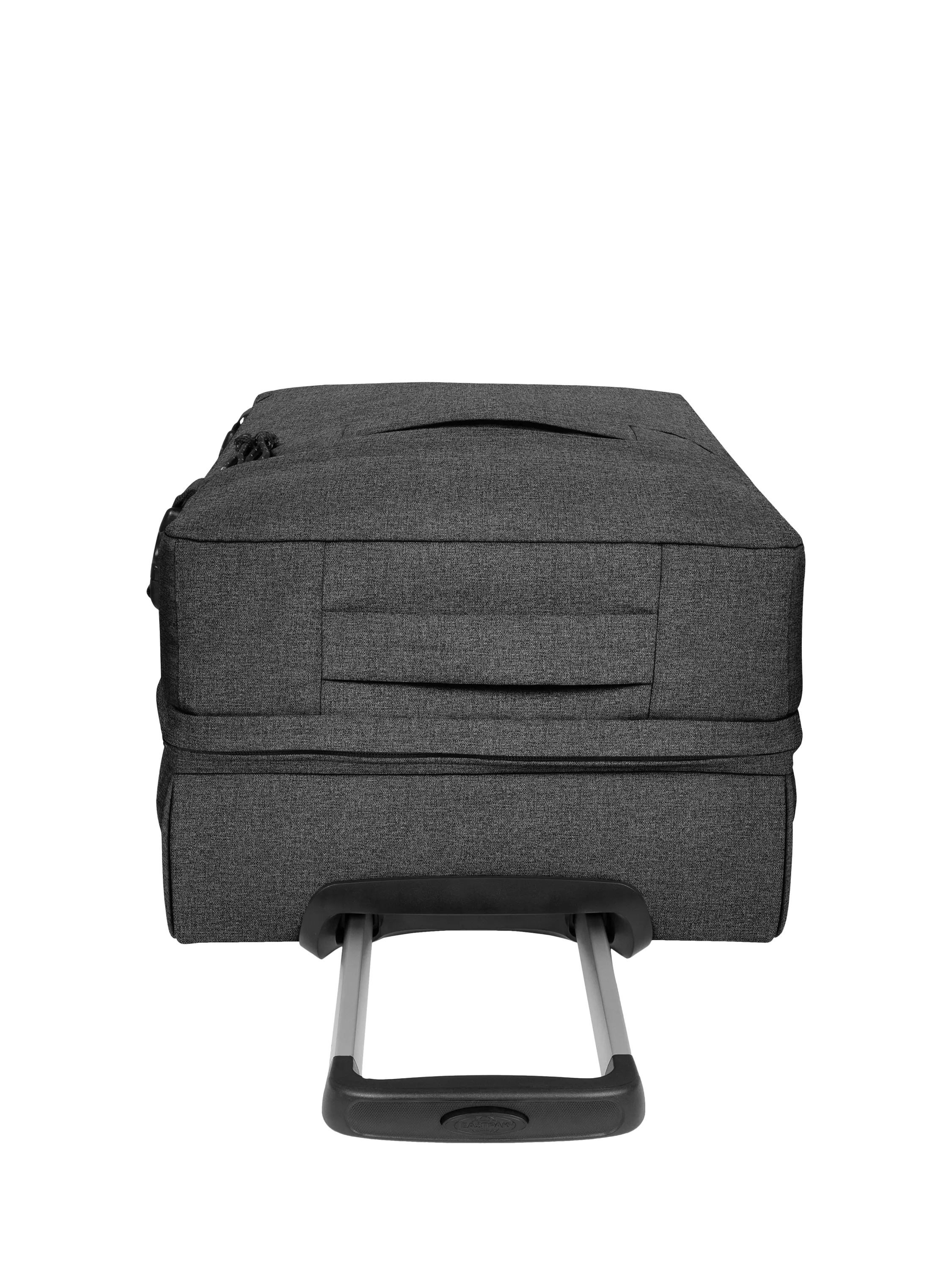 Eastpak Transit'r large 4-wheel suitcase in black denim, UK version