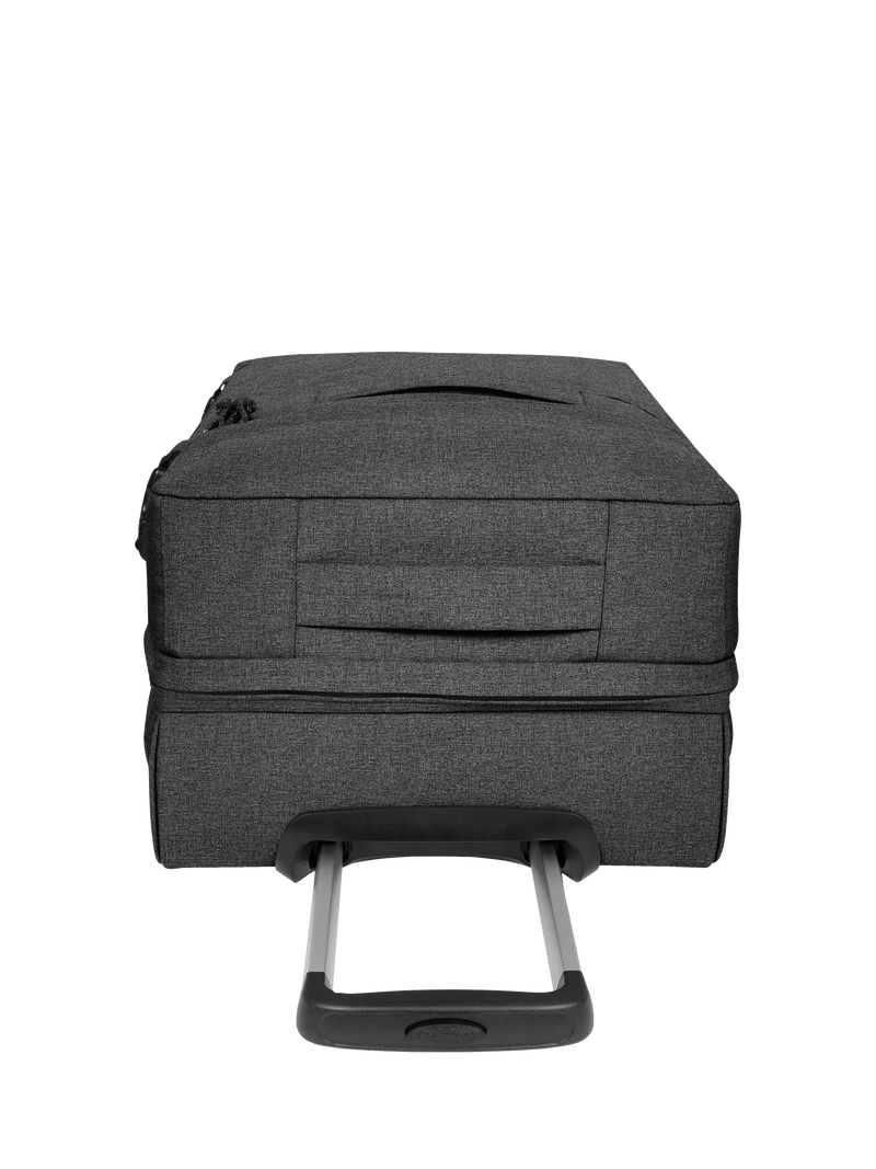 Eastpak Transit'r large 4-wheel suitcase in black denim, UK version