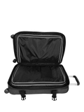 Eastpak Transit'r large 4-wheel suitcase in black denim, UK version