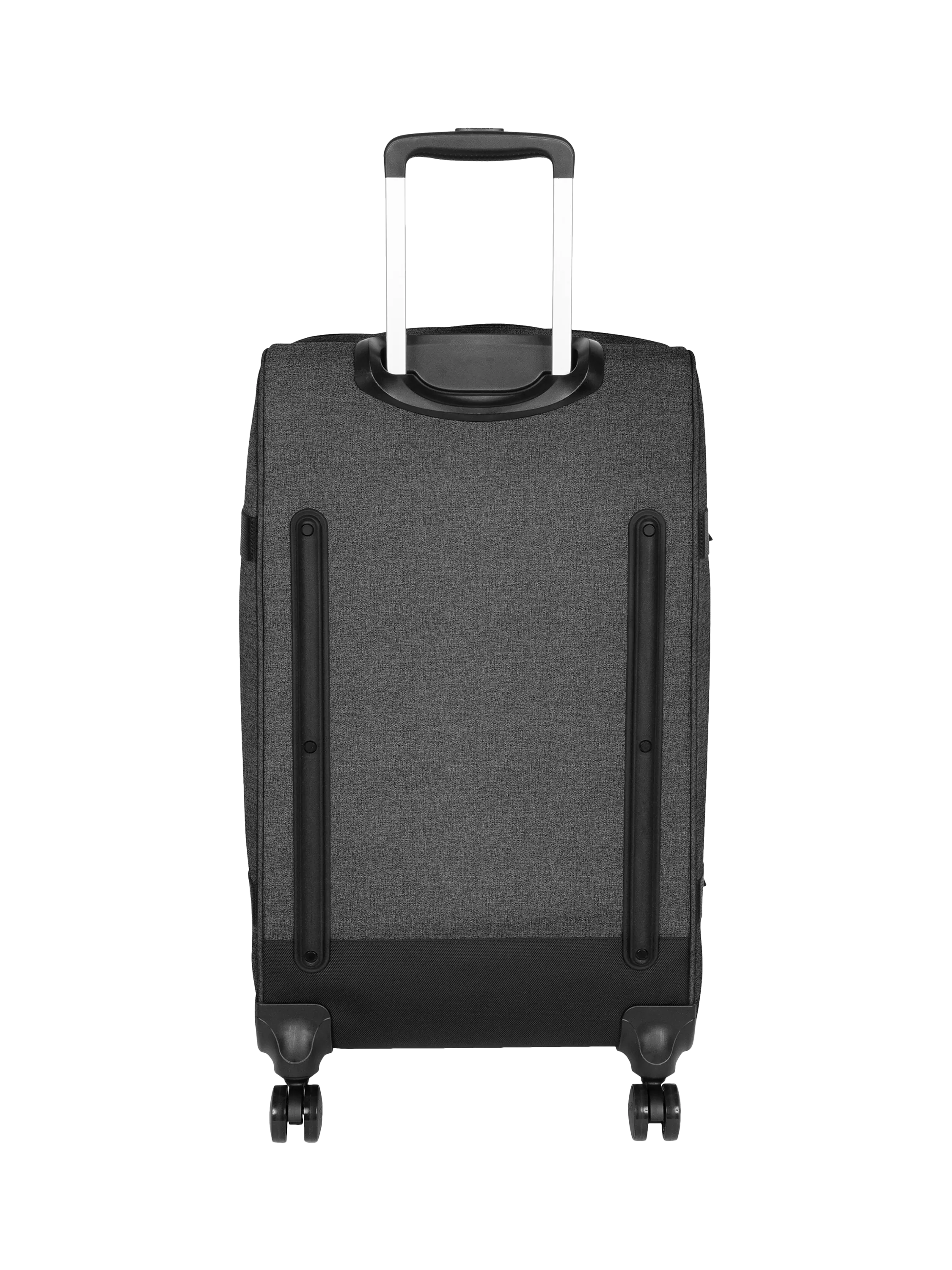 Eastpak Transit'r large 4-wheel suitcase in black denim, UK version