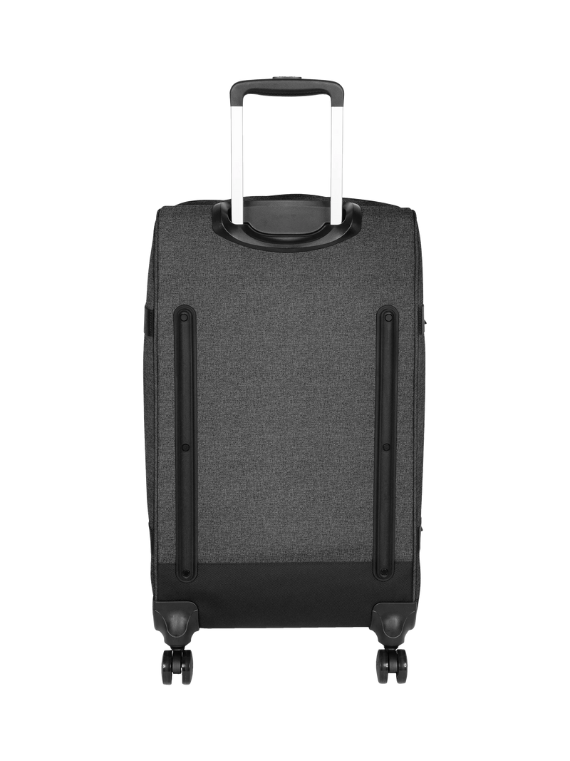 Eastpak Transit'r large 4-wheel suitcase in black denim, UK version