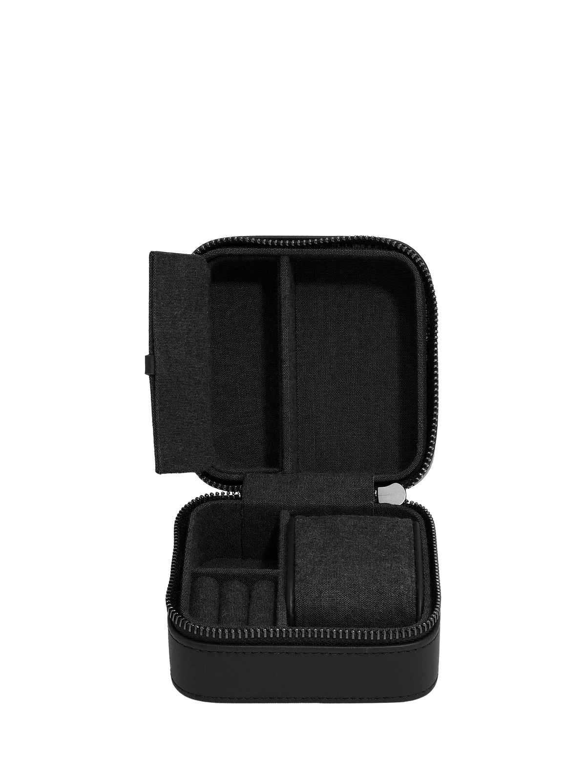 Stackers fluted watch and jewellery box black faux leather, UK version