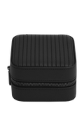 Stackers fluted watch and jewellery box black faux leather, UK version