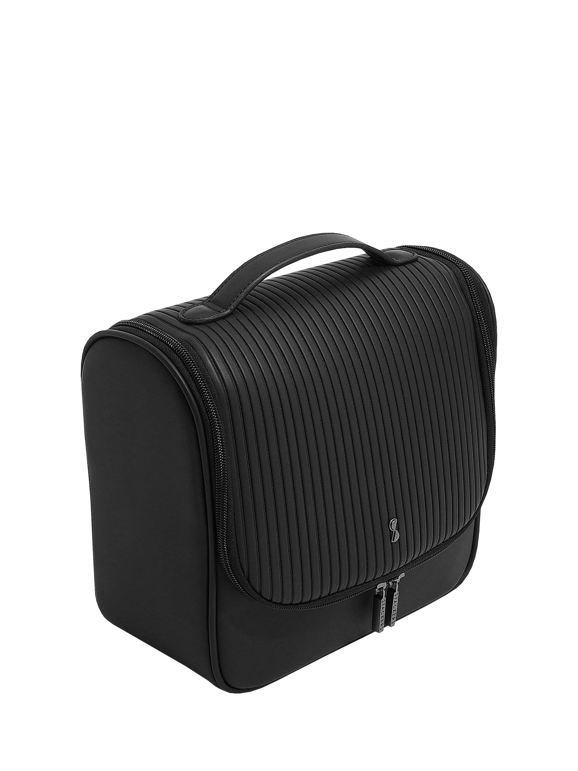 Stackers fluted large hanging wash bag black, British brand