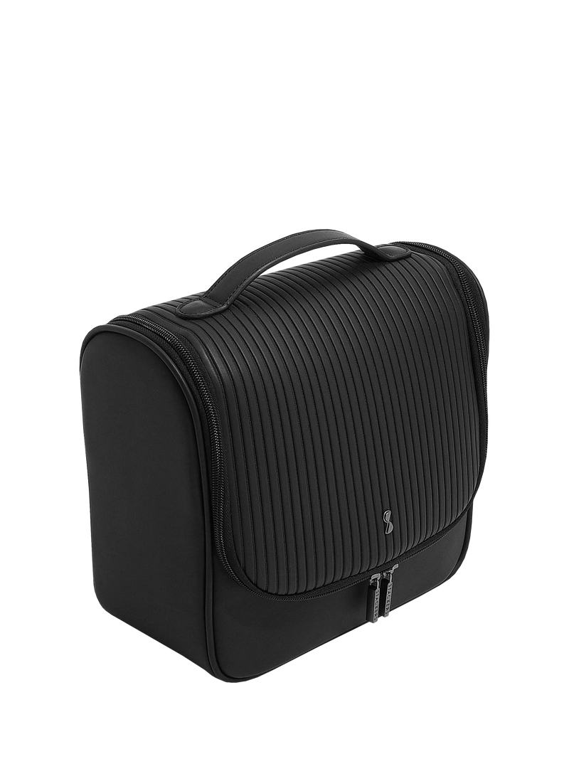 Stackers fluted large hanging wash bag black, British brand