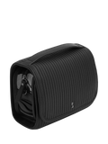 Stackers travel wash bag black fluted faux leather imported from the UK