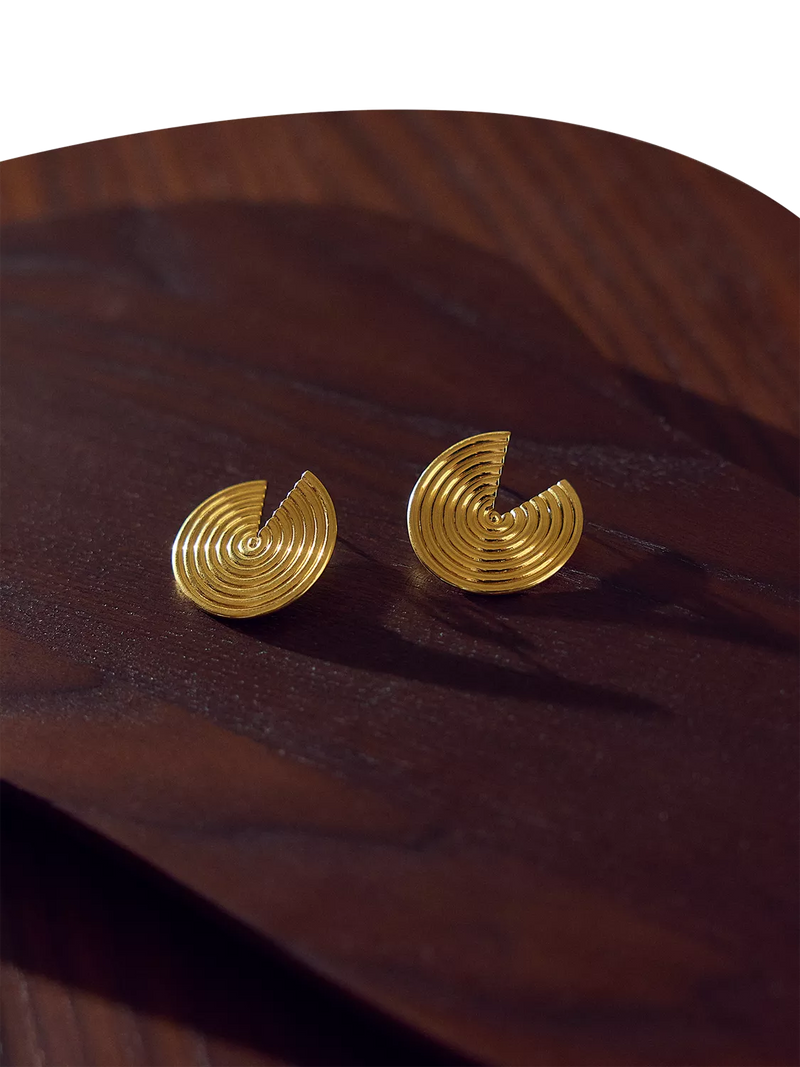 Rachel Jackson London gold front-facing hoop earrings (British brand)