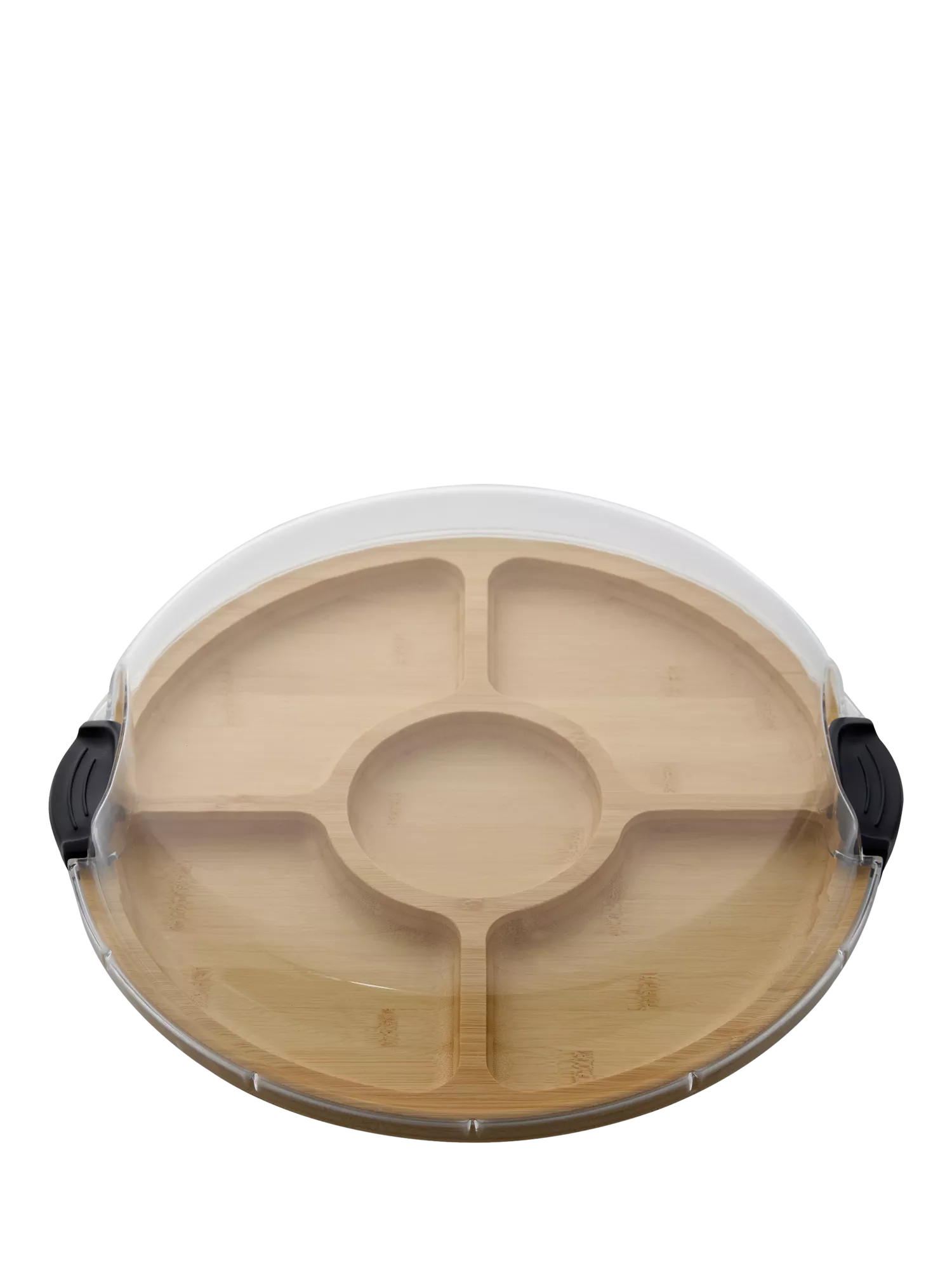 Farberware bamboo round platter with lid 35cm, imported from the UK