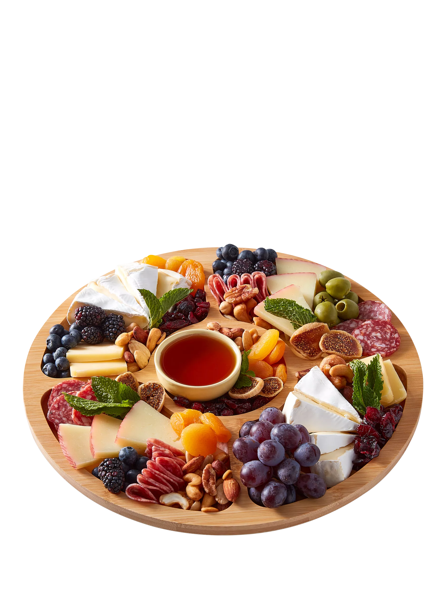 Farberware bamboo round platter with lid 35cm, imported from the UK