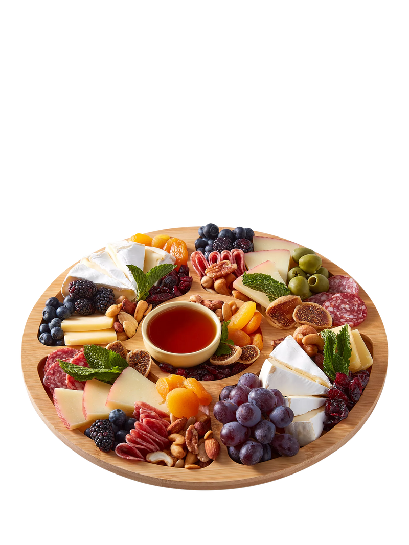 Farberware bamboo round platter with lid 35cm, imported from the UK