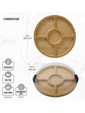 Farberware bamboo round platter with lid 35cm, imported from the UK