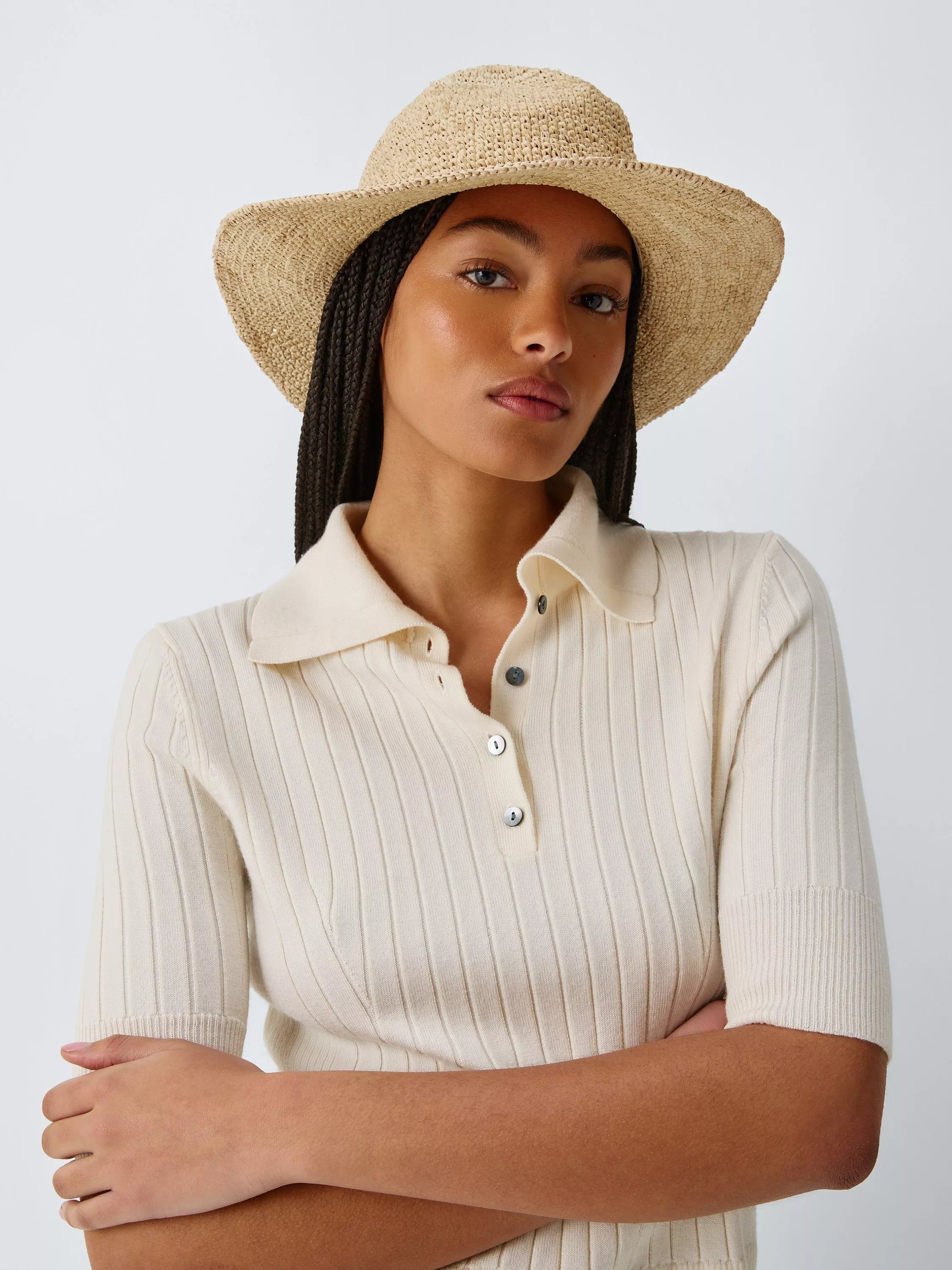 John Lewis raffia fedora hat natural, UK version
