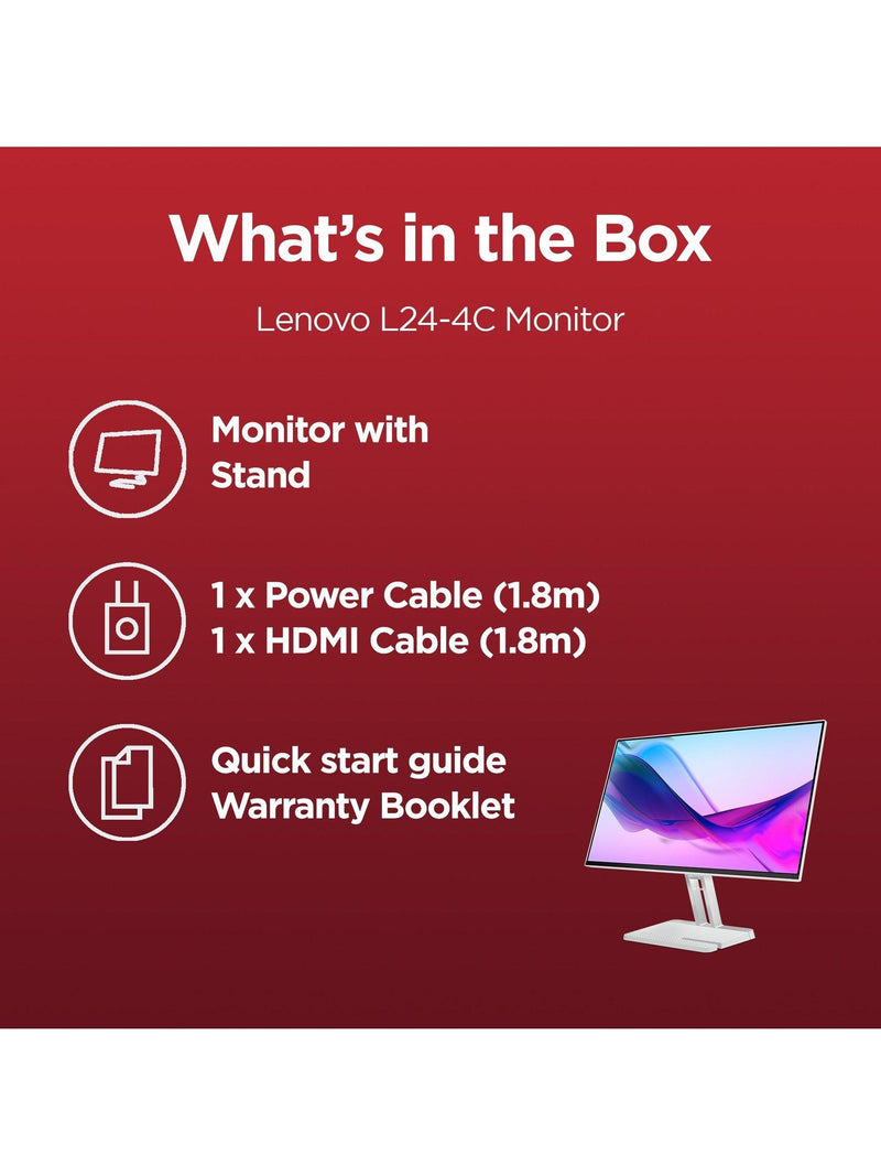 Lenovo L24-4C Cloud Grey 23.8-inch monitor - British product