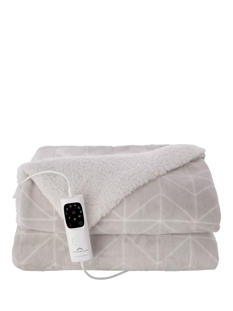 Dreamland Nap Time sherpa electric throw blanket beige - British product