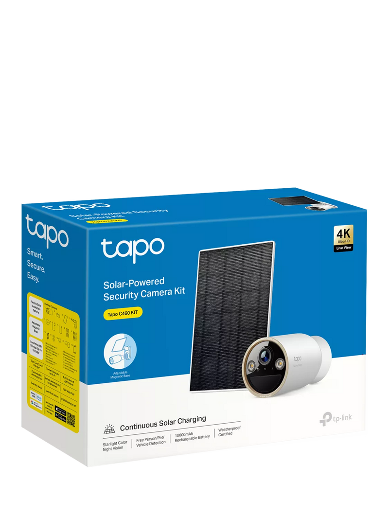 TP-Link Tapo C460 outdoor security camera with solar panel, imported from the UK