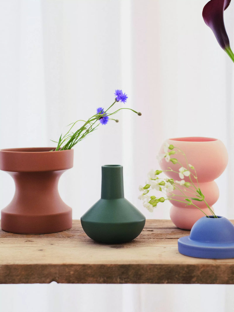 The Conran Shop sphere bottle earthenware vase green 18.5cm (British brand)