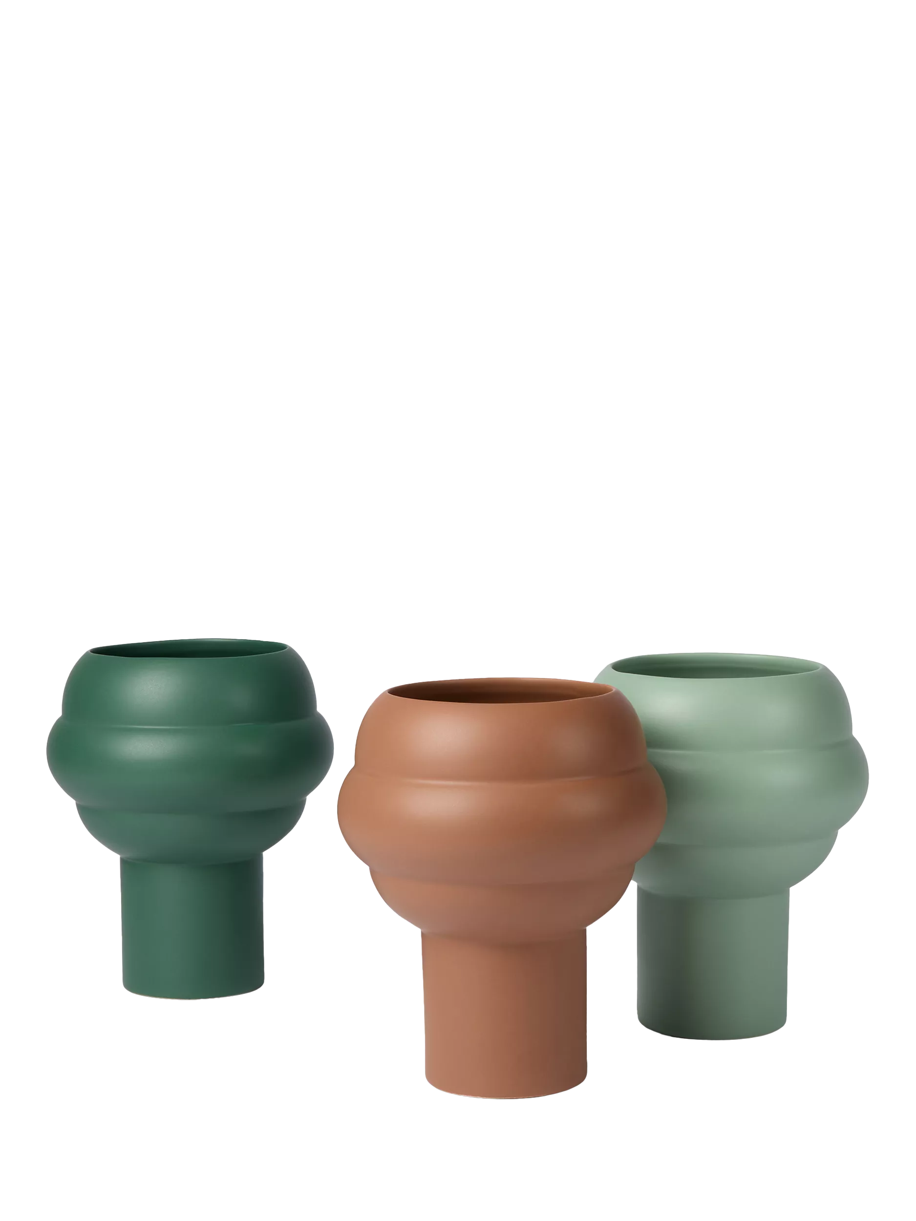 The Conran Shop tree earthenware vase H19.5cm sage green, imported from the UK