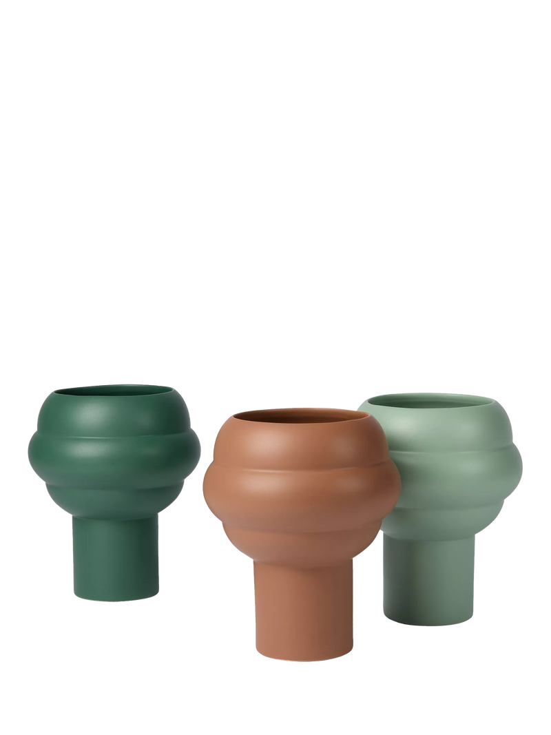The Conran Shop tree earthenware vase H19.5cm sage green, imported from the UK