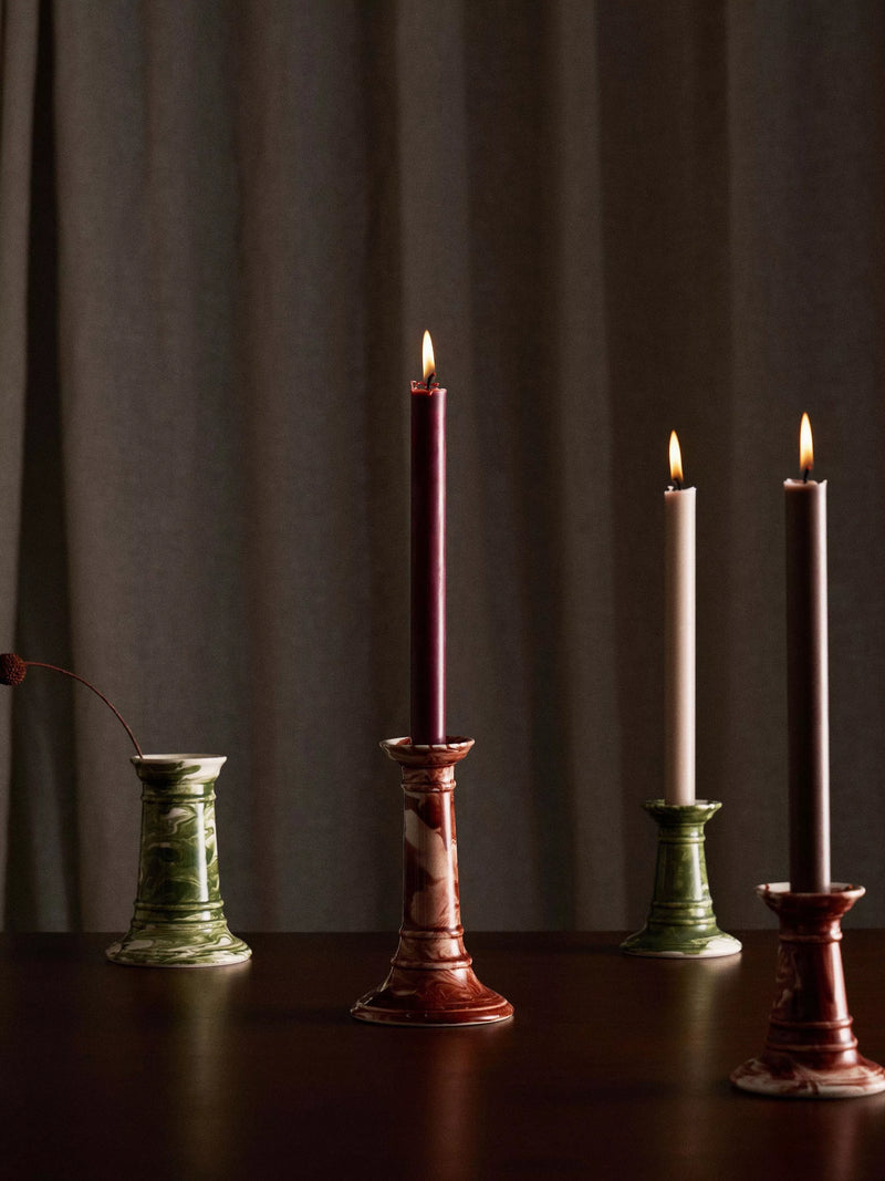 The Conran Shop Wardour candlestick burgundy earthenware, UK version