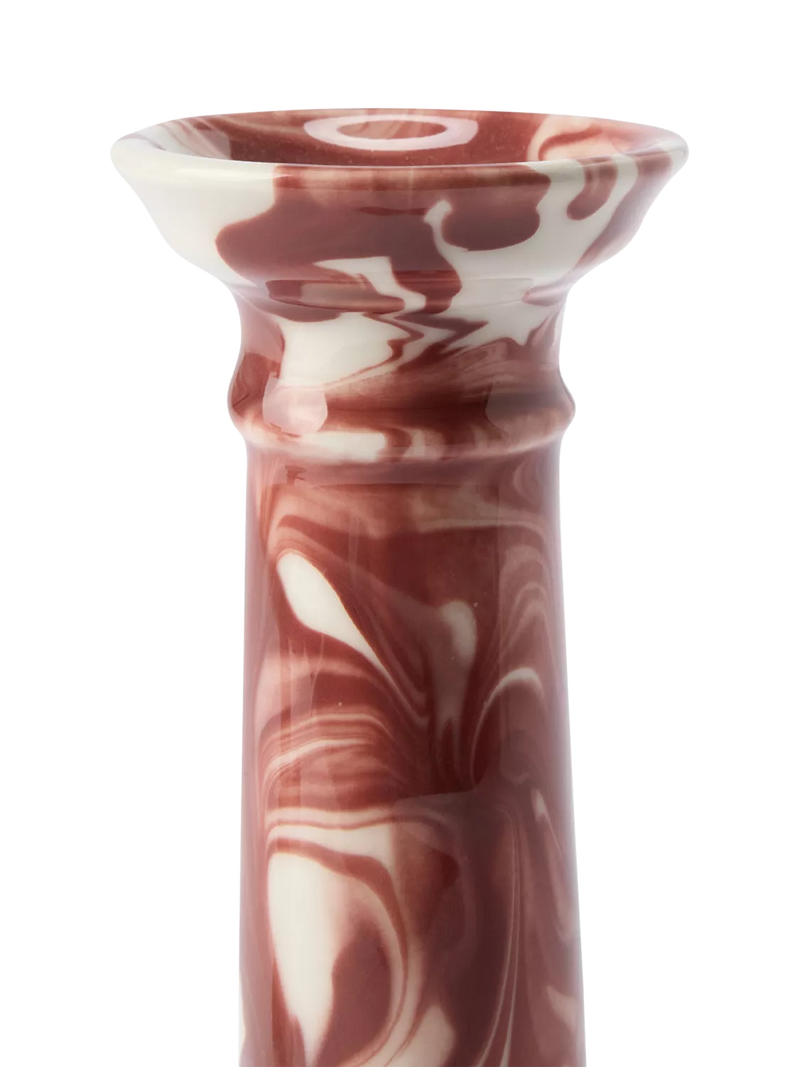 The Conran Shop Wardour candlestick burgundy earthenware, UK version