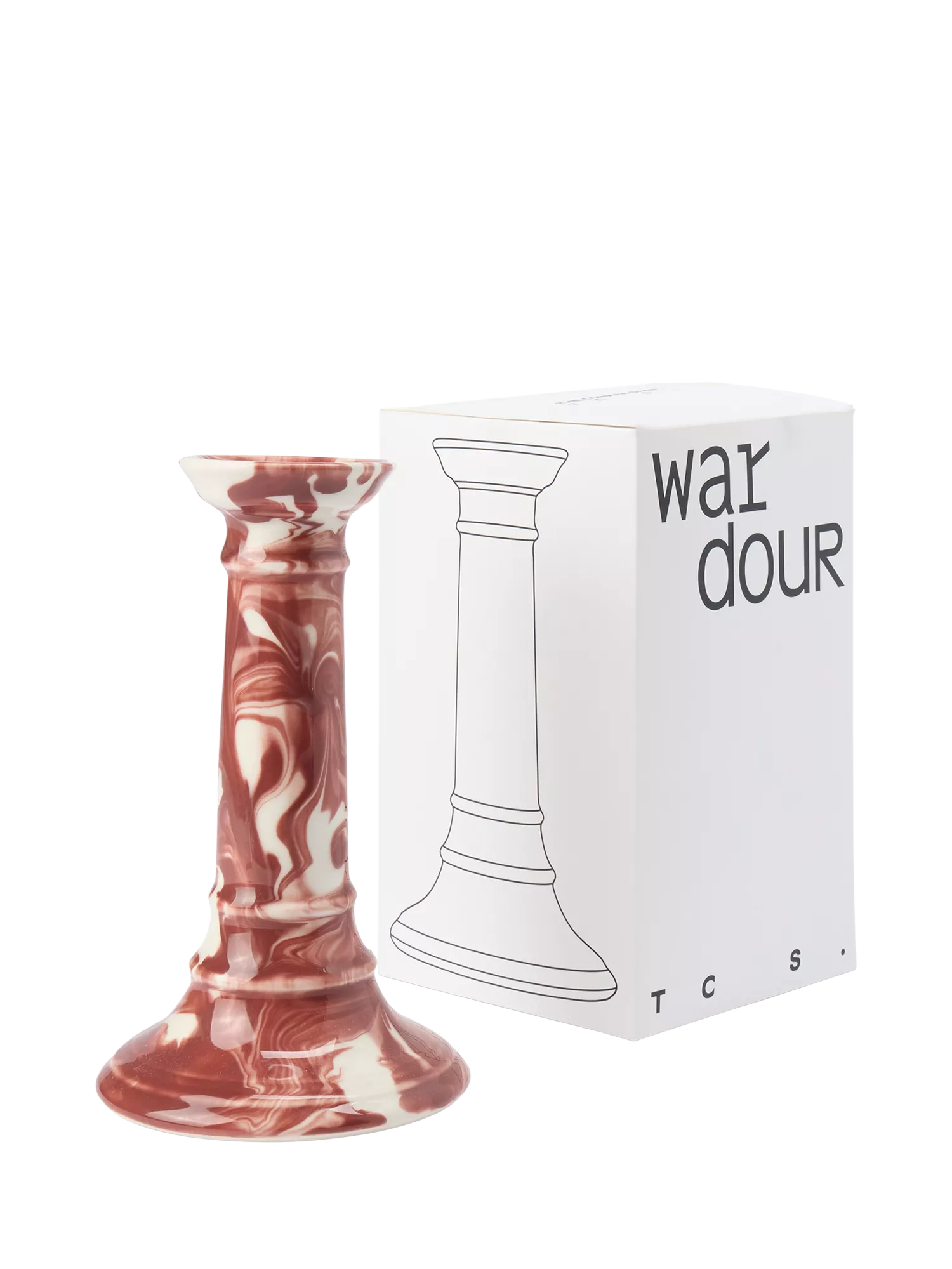The Conran Shop Wardour candlestick burgundy earthenware, UK version