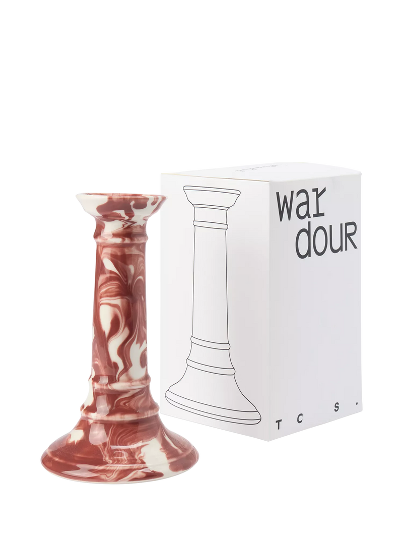 The Conran Shop Wardour candlestick burgundy earthenware, UK version