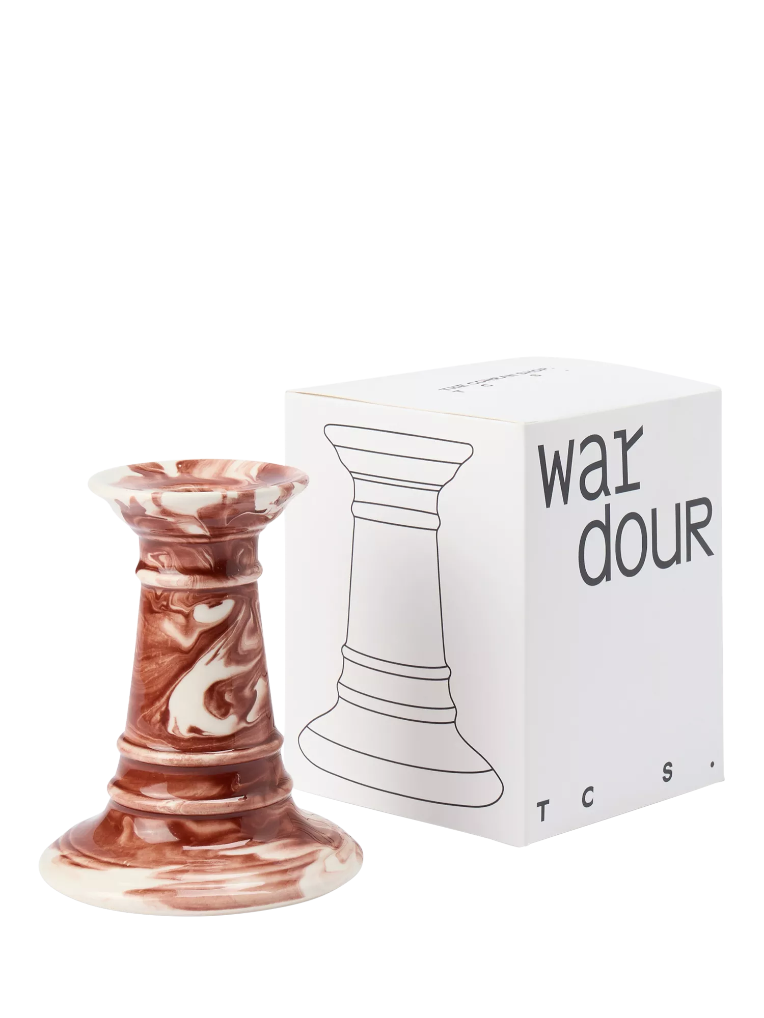 The Conran Shop earthenware candlestick burgundy (British brand)