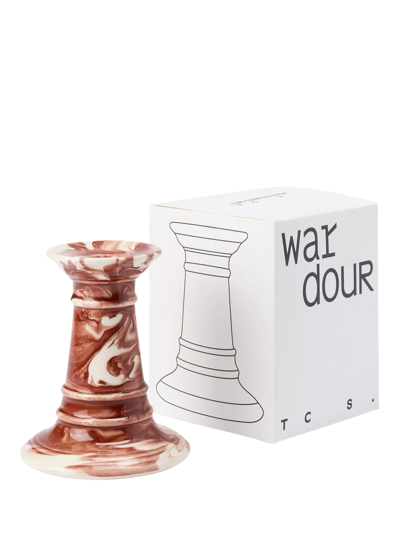 The Conran Shop earthenware candlestick burgundy (British brand)