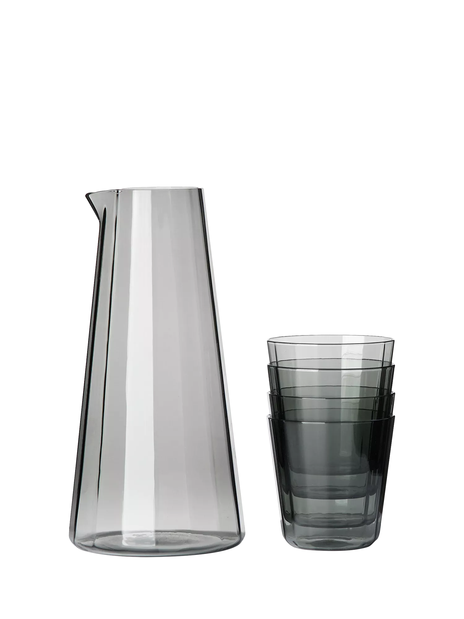 Conran Shop Fade glass carafe and 4 tumblers smoke, imported from the UK