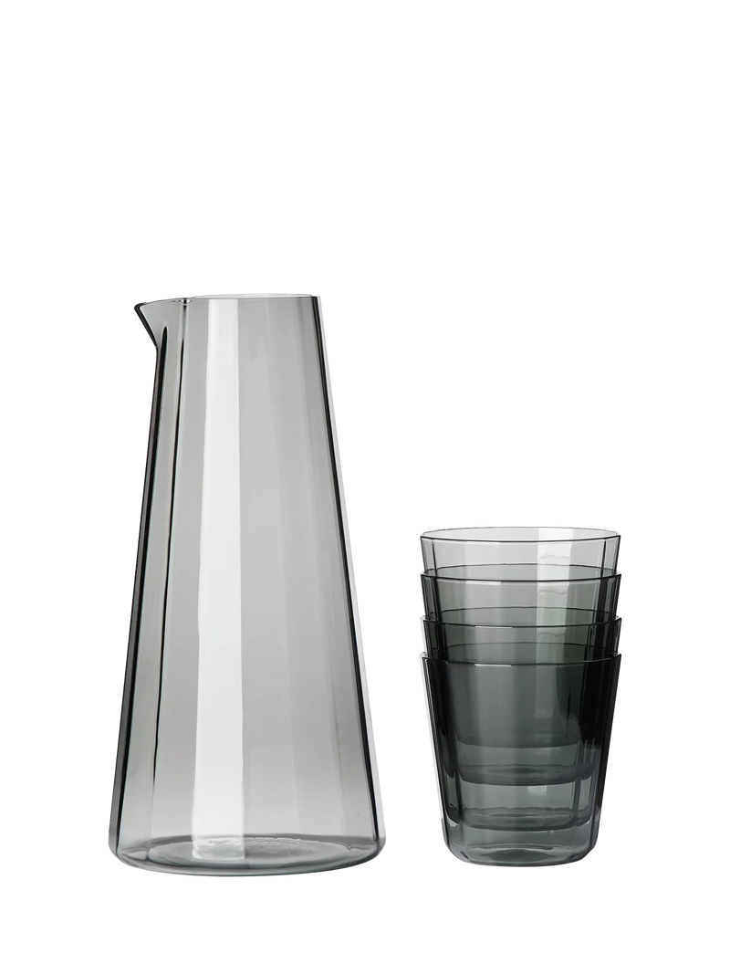 Conran Shop Fade glass carafe and 4 tumblers smoke, imported from the UK