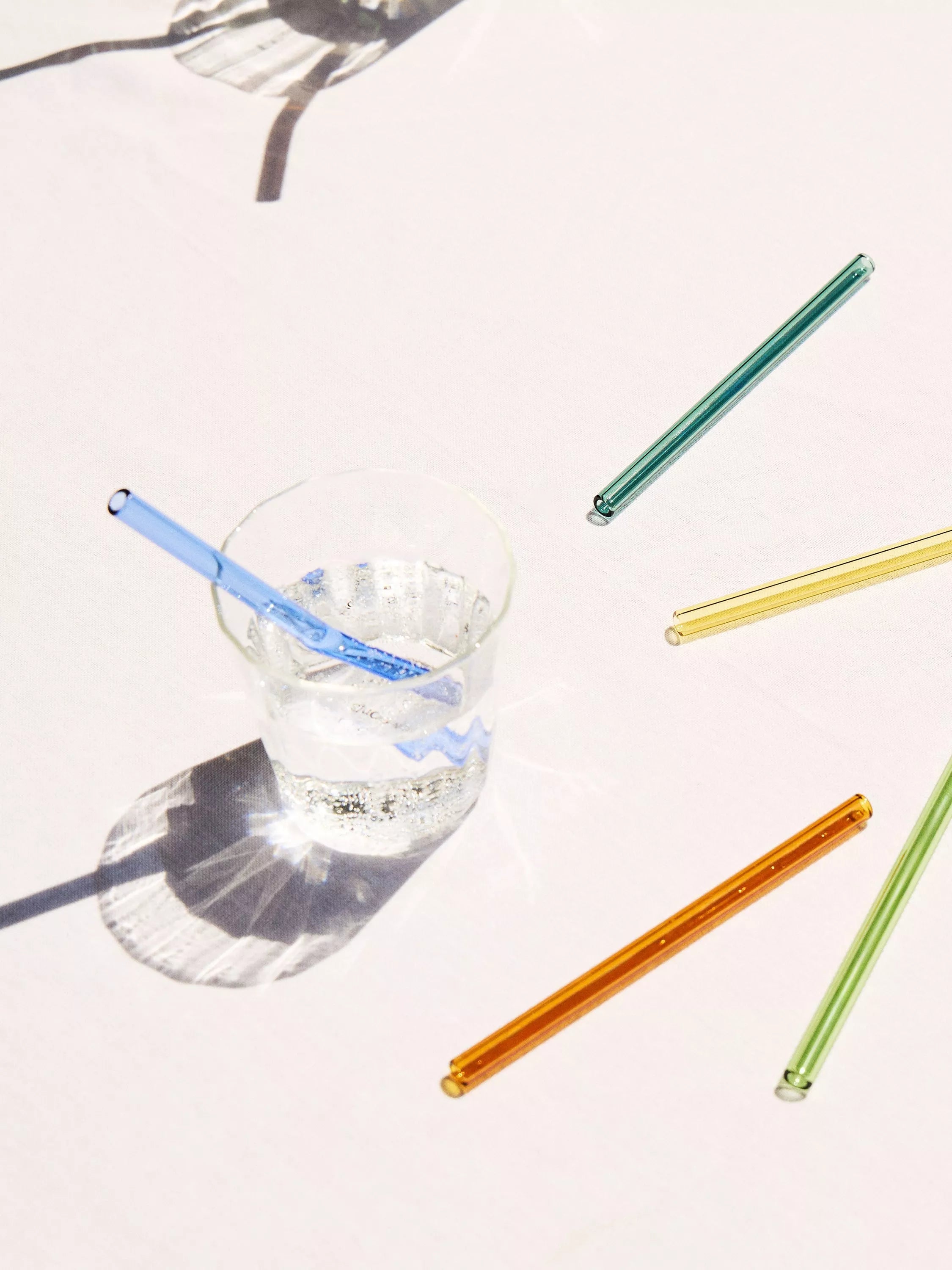 The Conran Shop Santorini reusable glass cocktail straws set of 6 - British product