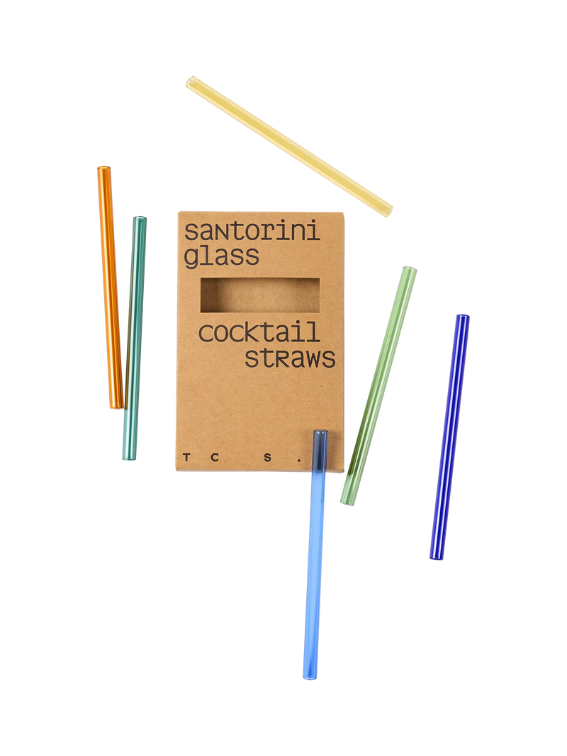 The Conran Shop Santorini reusable glass cocktail straws set of 6 - British product