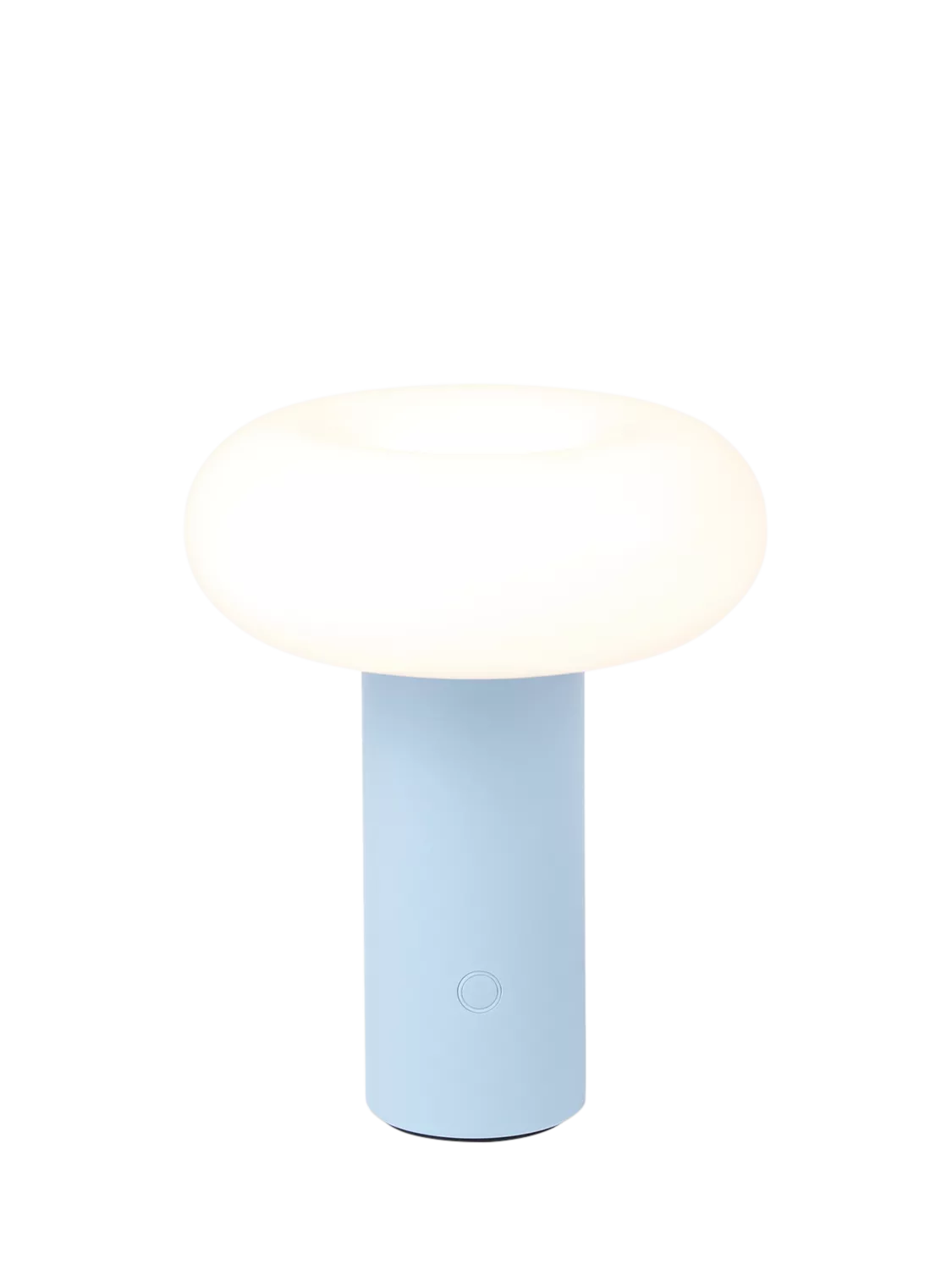 The Conran Shop Torus rechargeable portable table lamp powder blue, imported from the UK