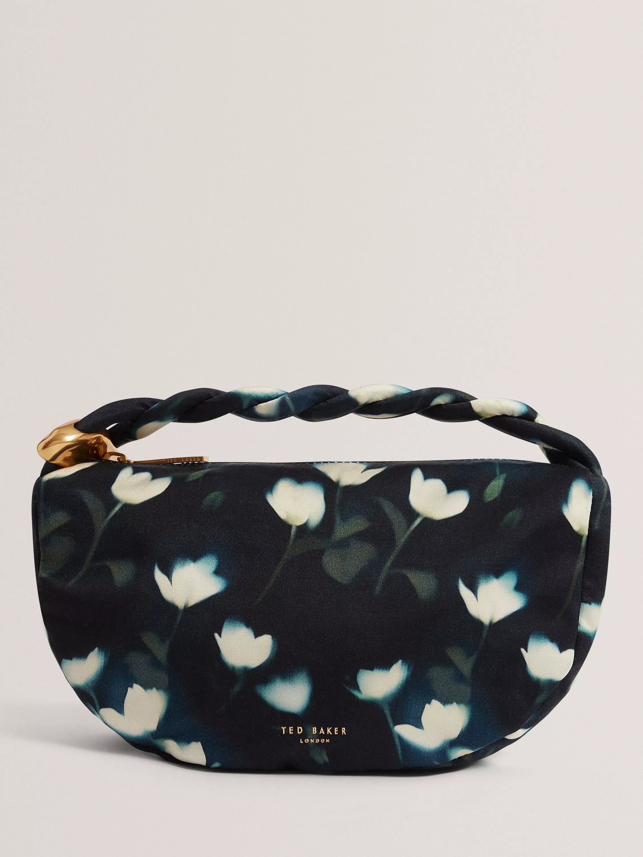 Ted Baker Isli Navy Satin Hobo Grab Bag (British brand)