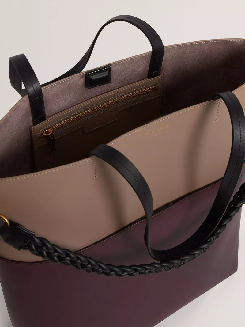 Ted Baker Wynslow wine leather tote bag, UK version