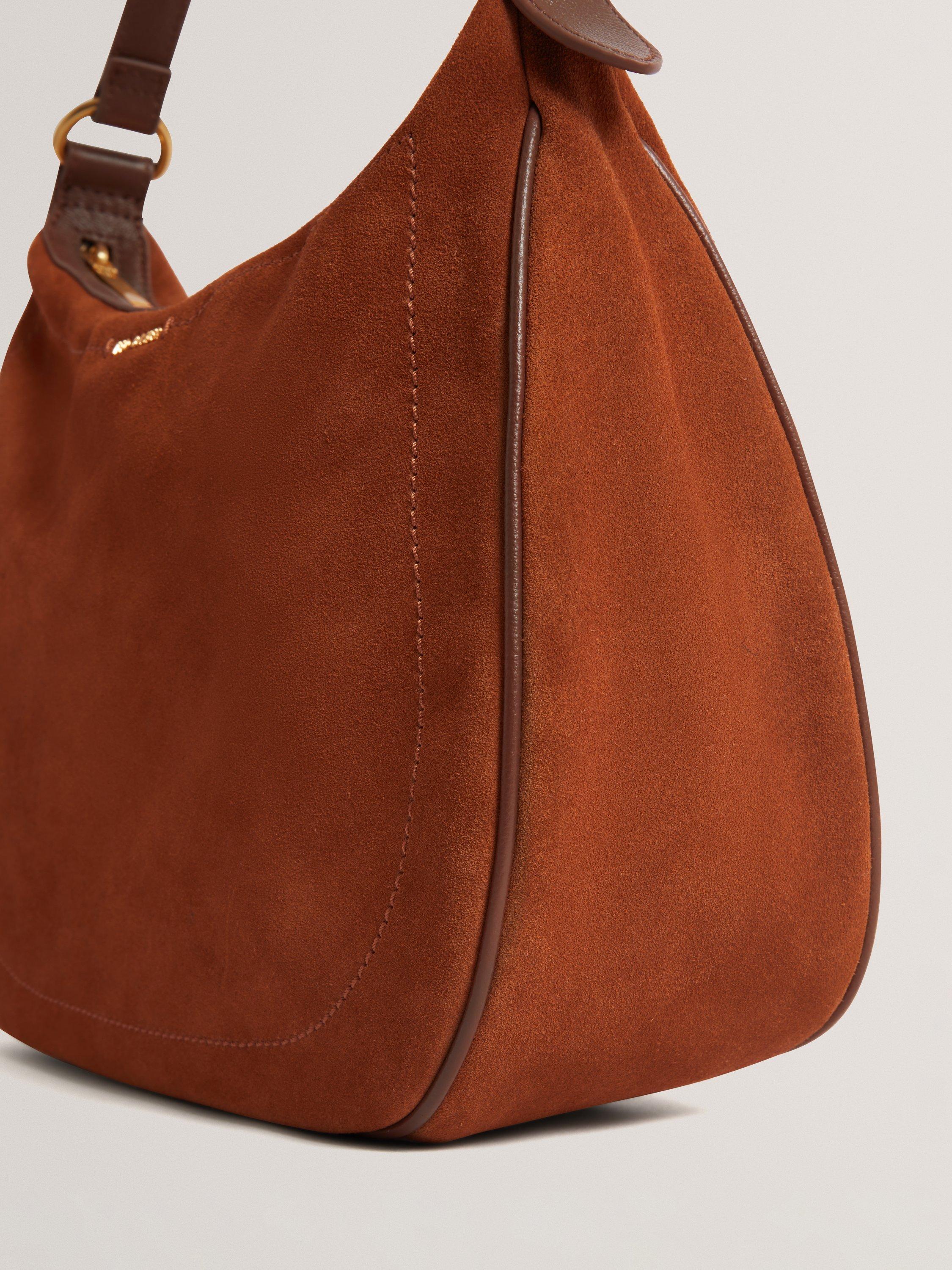 Ted Baker Samiyra brown suede hobo bag imported from the UK