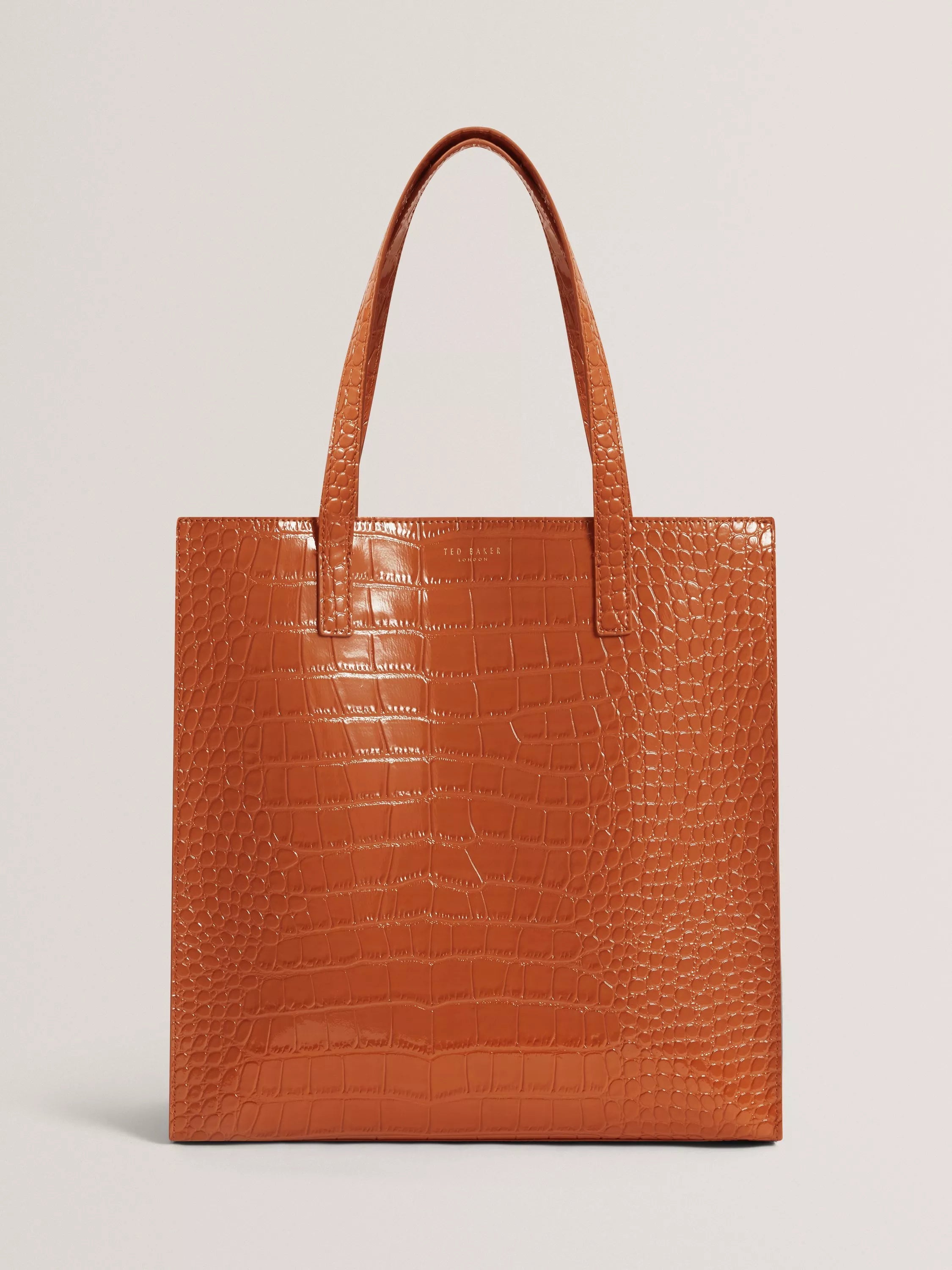 Ted Baker Wenella mock croc tote bag tan, imported from the UK