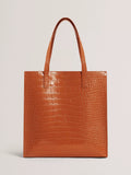 Ted Baker Wenella mock croc tote bag tan, imported from the UK