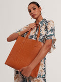 Ted Baker Wenella mock croc tote bag tan, imported from the UK