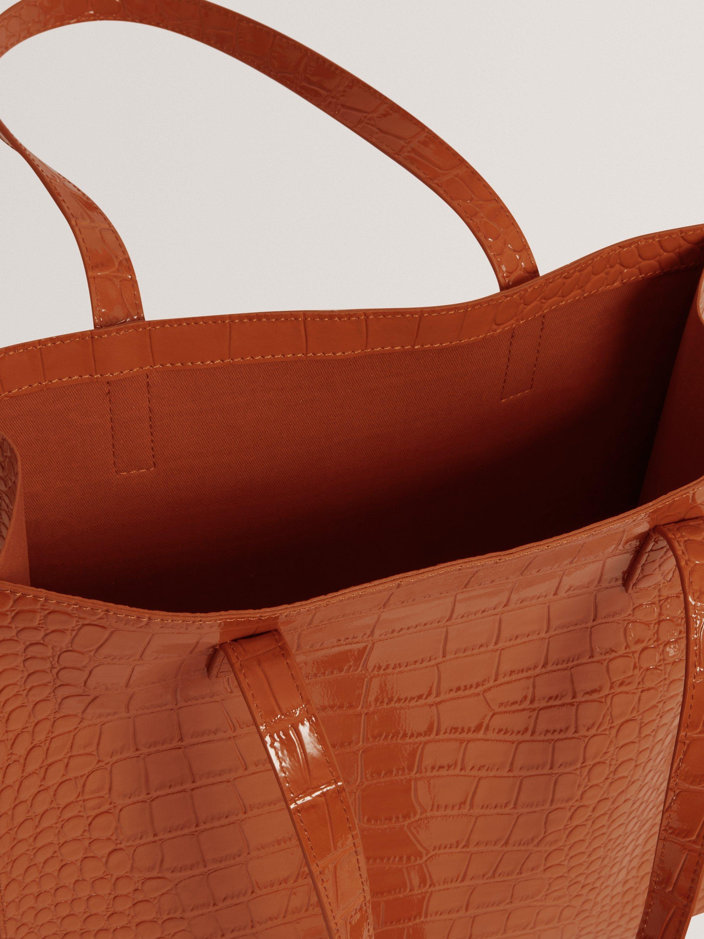 Ted Baker Wenella mock croc tote bag tan, imported from the UK