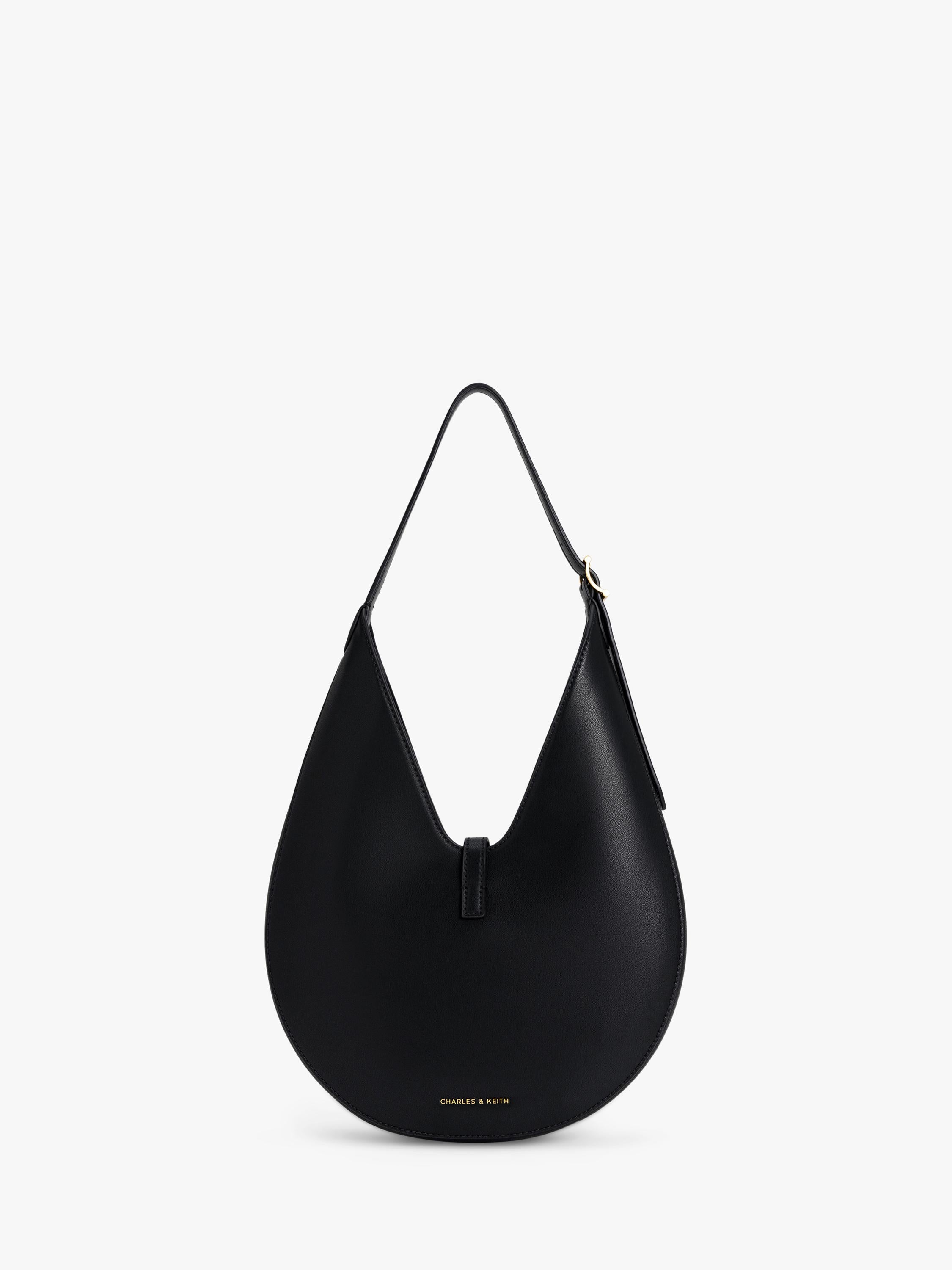 CHARLES & KEITH Cesia Hobo Bag in black, imported from the UK