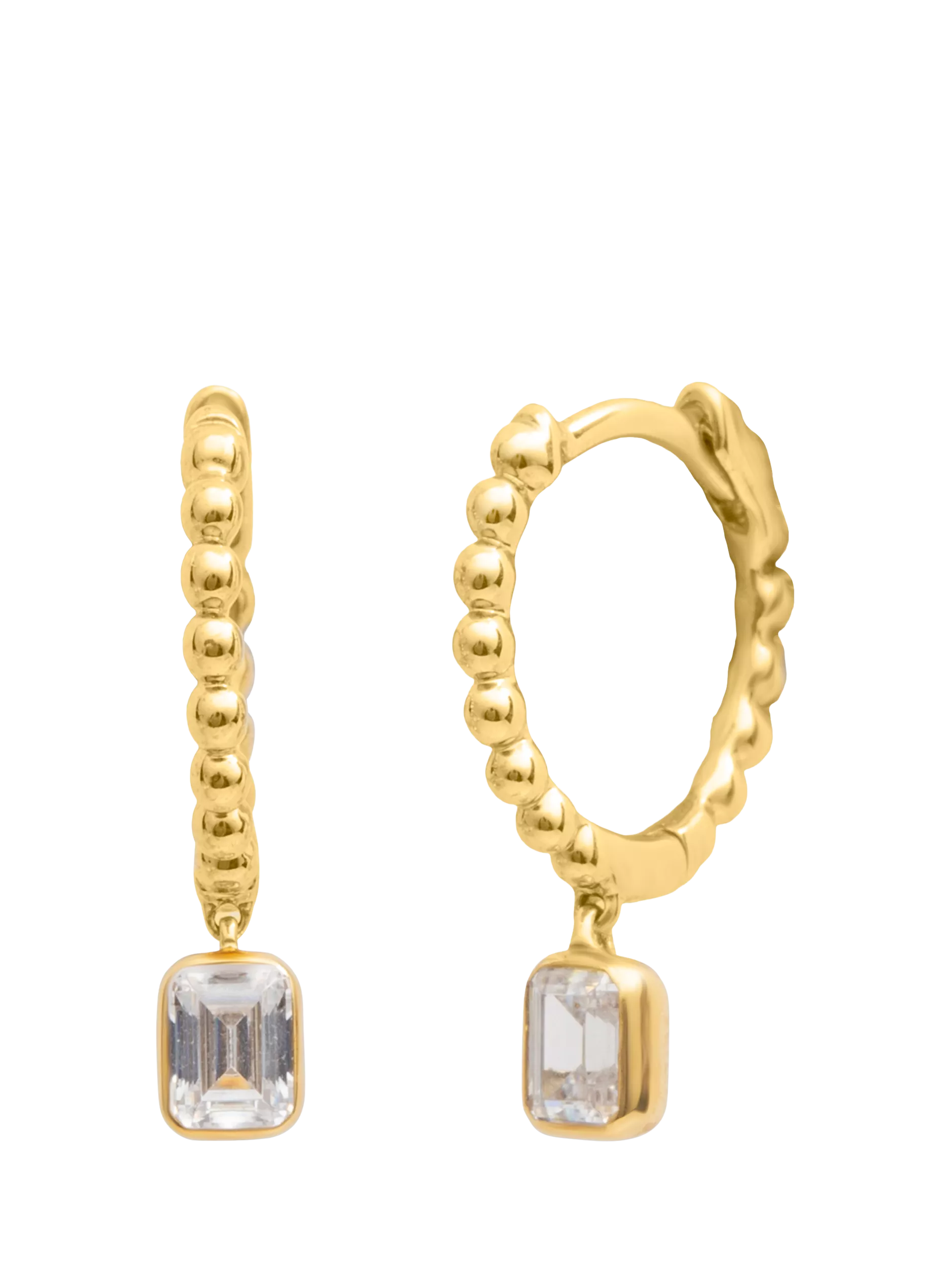 LARNAUTI emerald cut lab diamond hoop earrings - British product