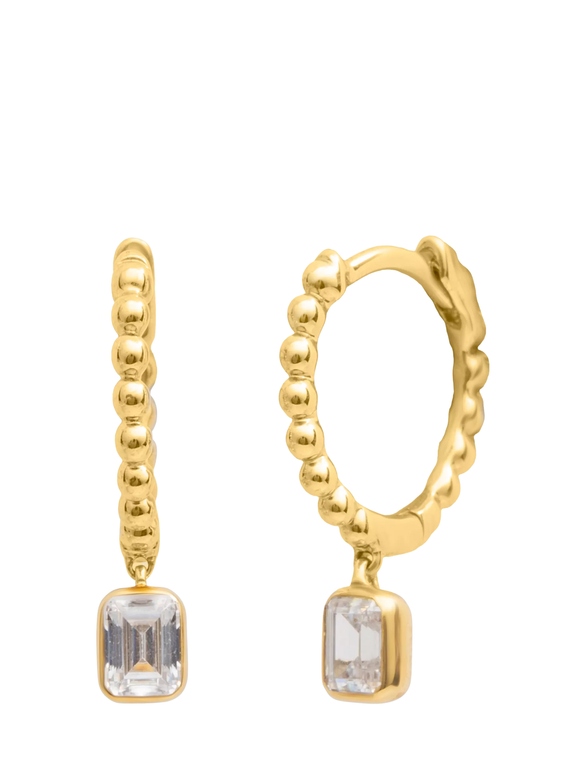 LARNAUTI emerald cut lab diamond hoop earrings - British product