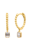 LARNAUTI emerald cut lab diamond hoop earrings - British product